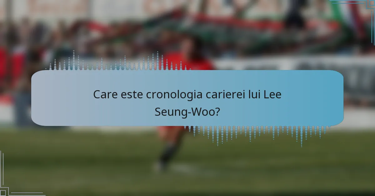 Care este cronologia carierei lui Lee Seung-Woo?