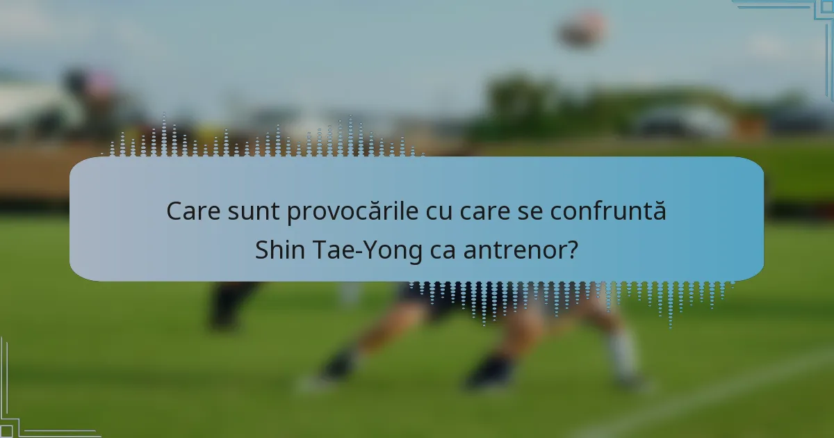 Care sunt provocările cu care se confruntă Shin Tae-Yong ca antrenor?
