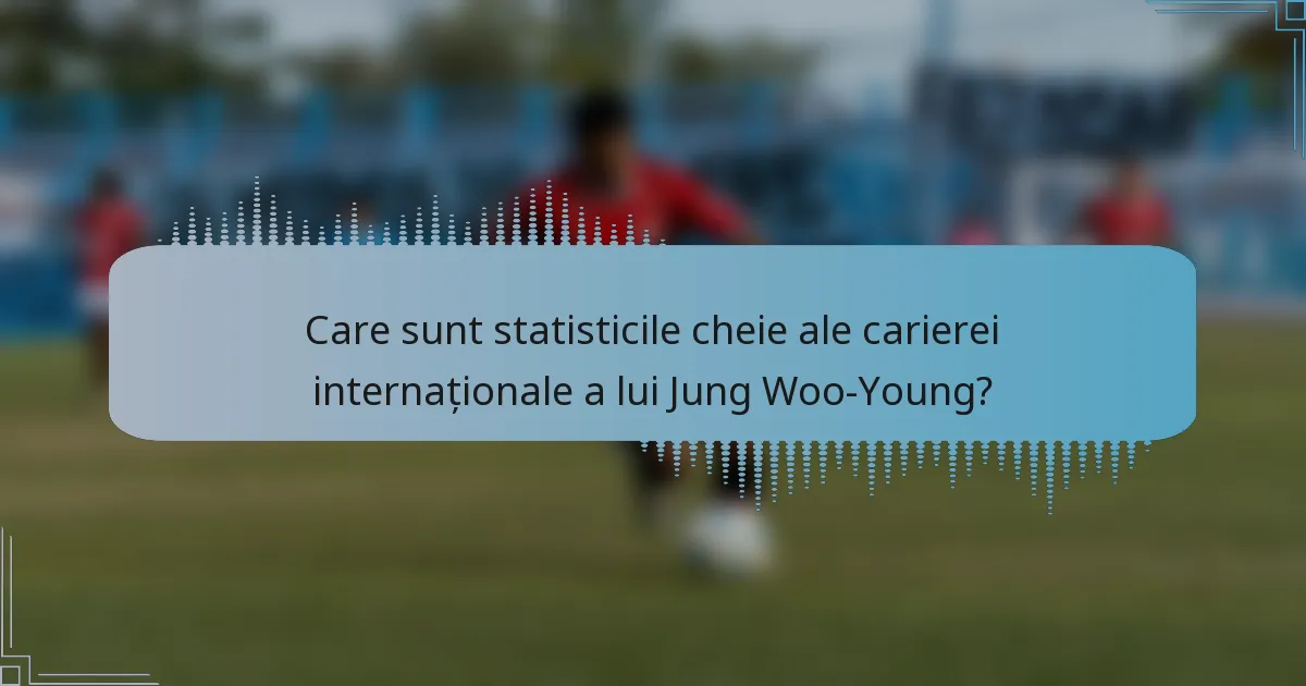 Care sunt statisticile cheie ale carierei internaționale a lui Jung Woo-Young?